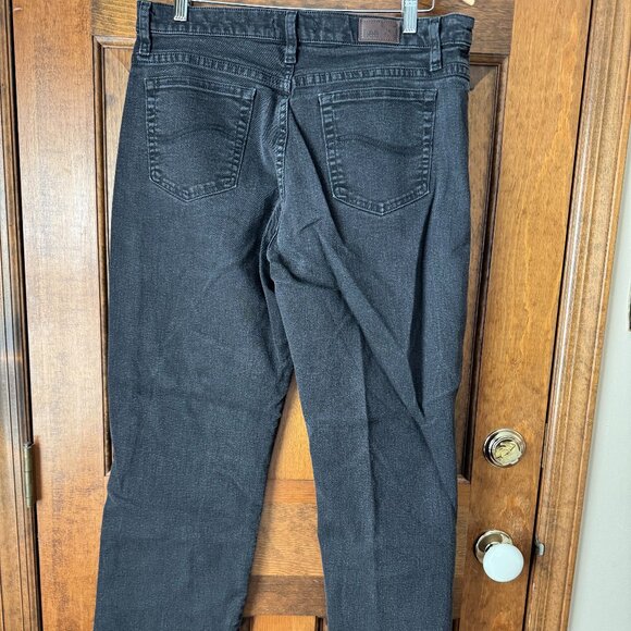 Lee Black Relaxed Fit Straight Leg Jeans Size 14 Short - Picture 7 of 12